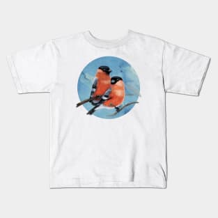 Bullfinches, watercolor Kids T-Shirt